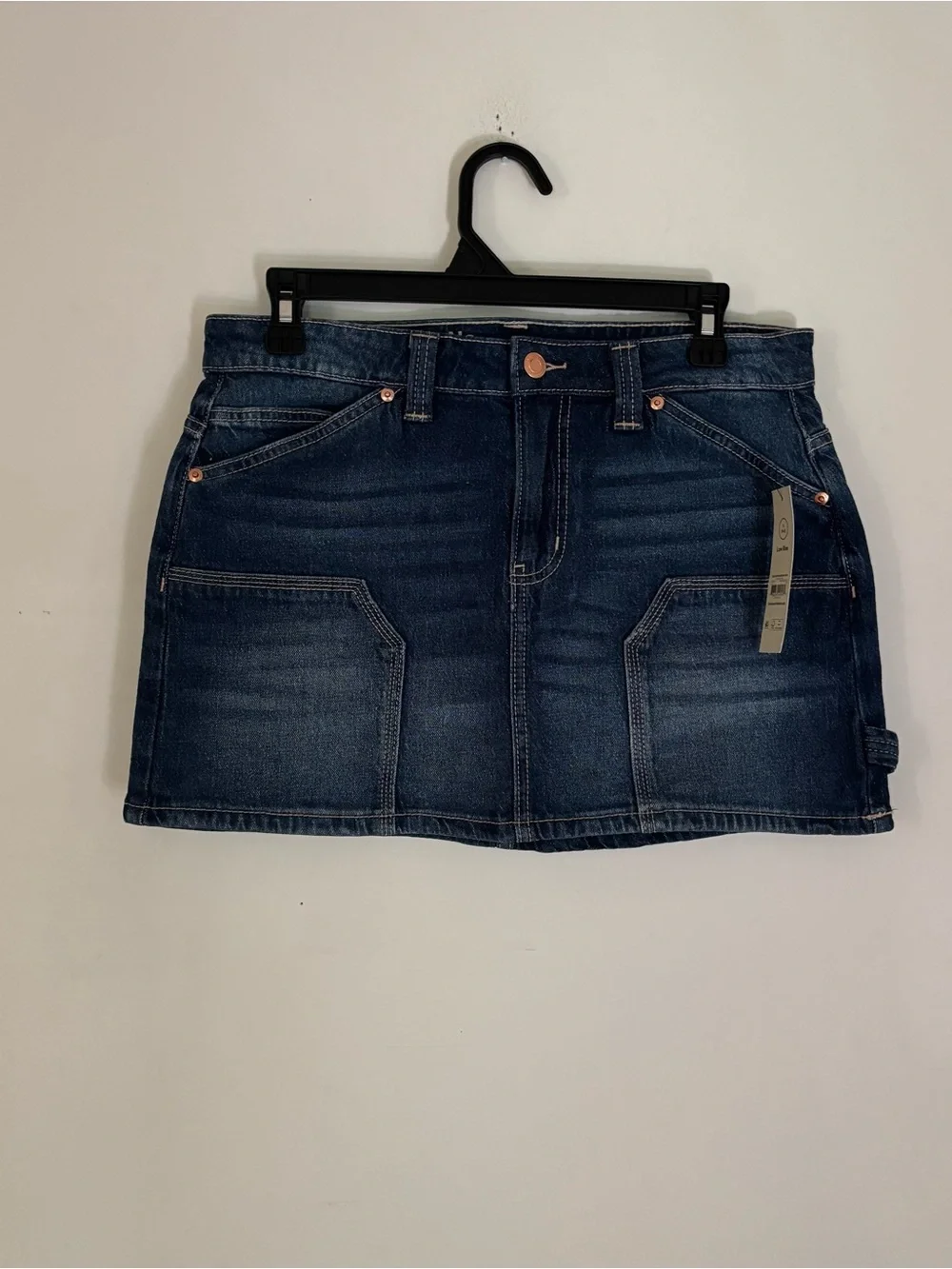NWT No Boundaries Carpenter Denim Mini Skirt Low Rise Small 4-6 - Picture 12 of 12